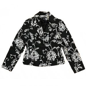 INC International Concepts Black and White Floral Jacket